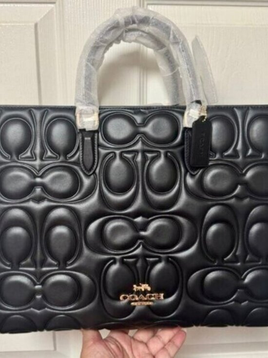 Coach Jewelry - Coach Maggie Black Embossed Tote Bag